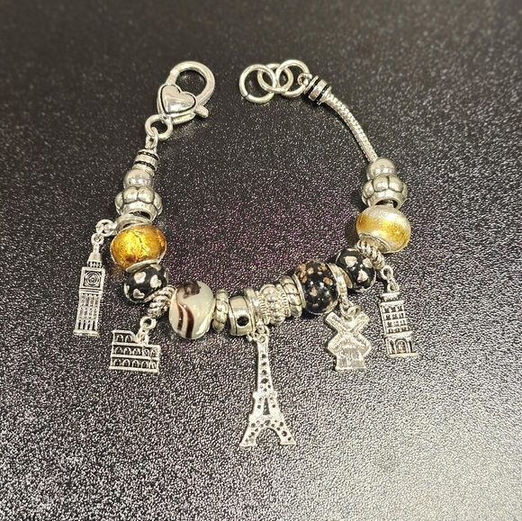 French/Paris Themed Charm Bracelet - Picture 2 of 3